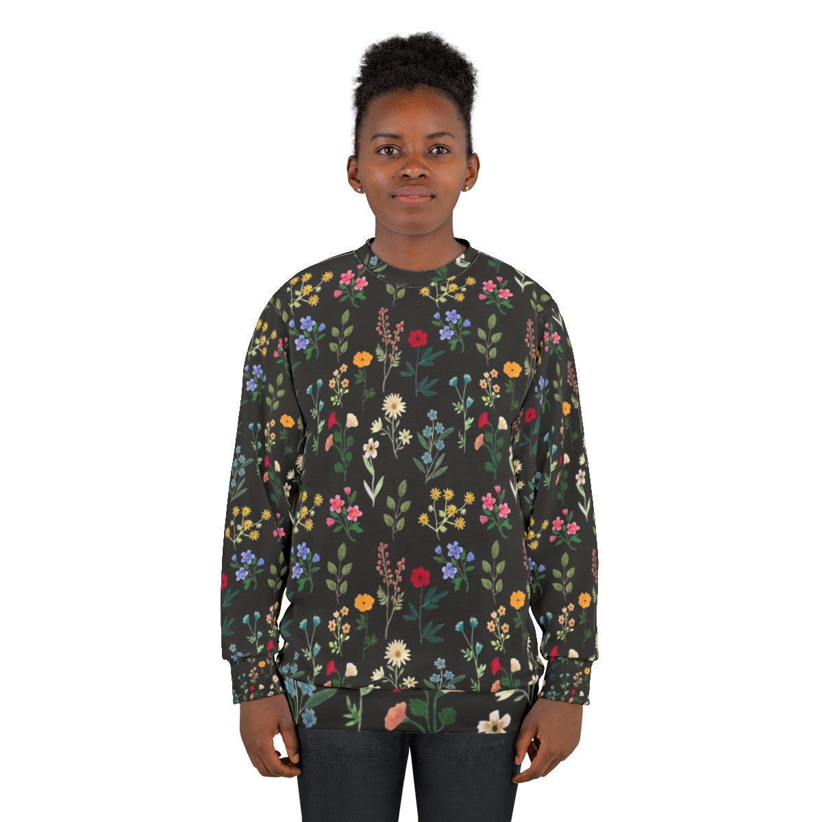 Spring botanical floral pattern sweatshirt - women