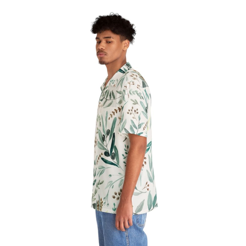 Boho Eucalyptus Leaves Pattern Hawaiian Shirt - People Left