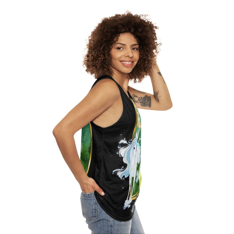 Unisex 'The Last Unicorn' fantasy movie tank top - women side