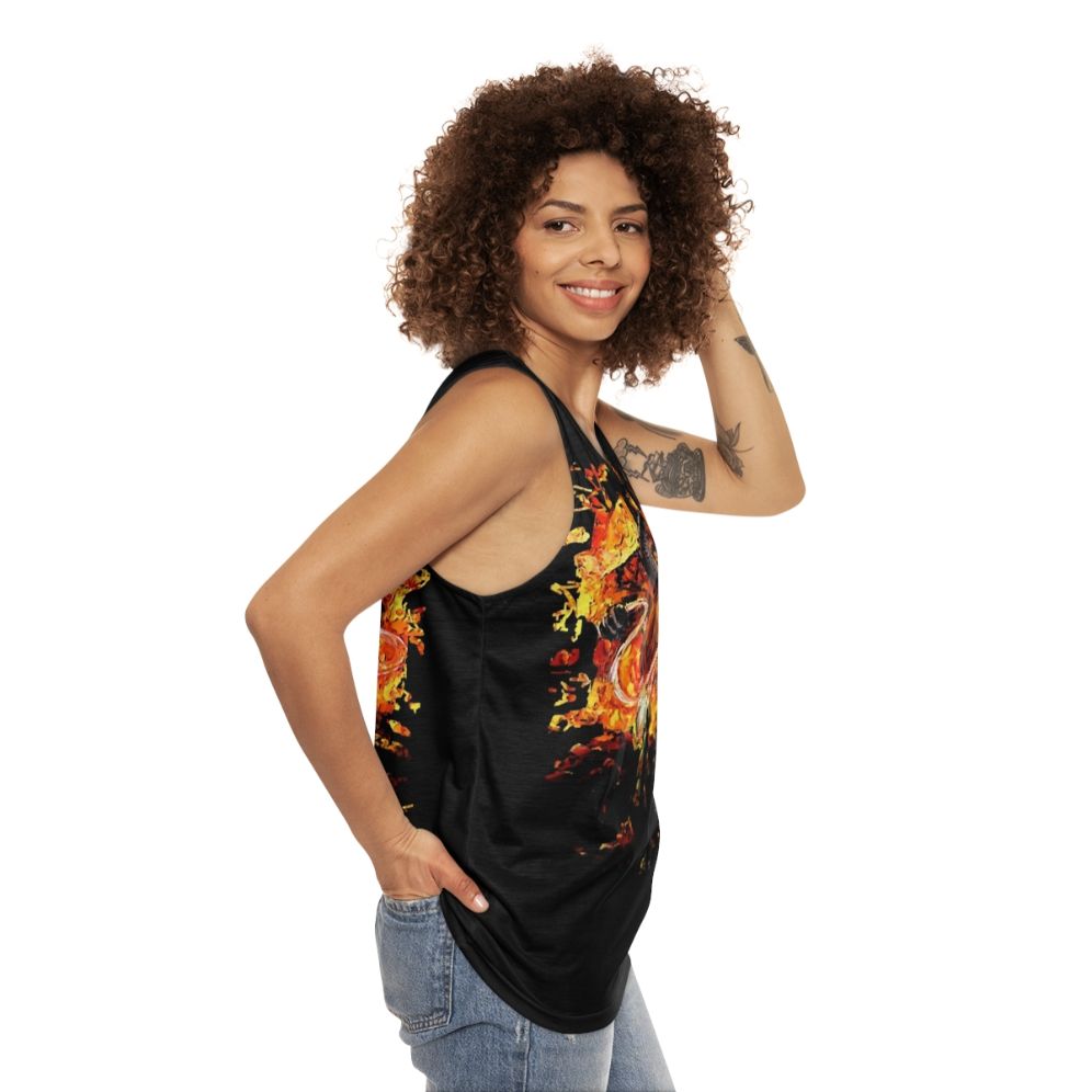 Van Gogh Inspired Lord of the Rings Unisex Tank Top - women side