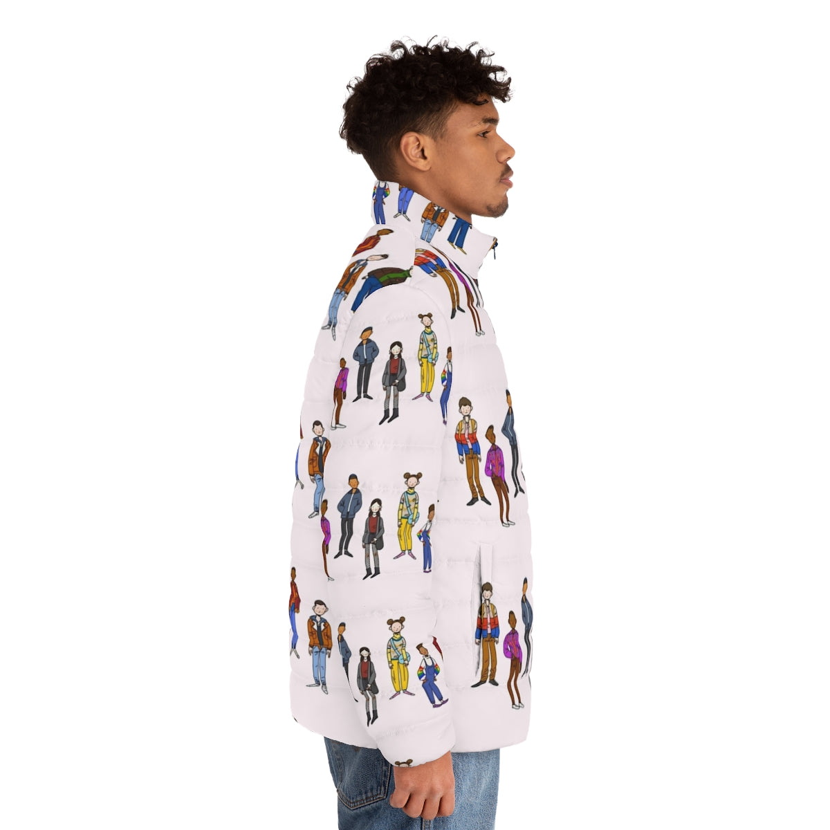 Sex Education Netflix Series Characters Puffer Jacket - men side right