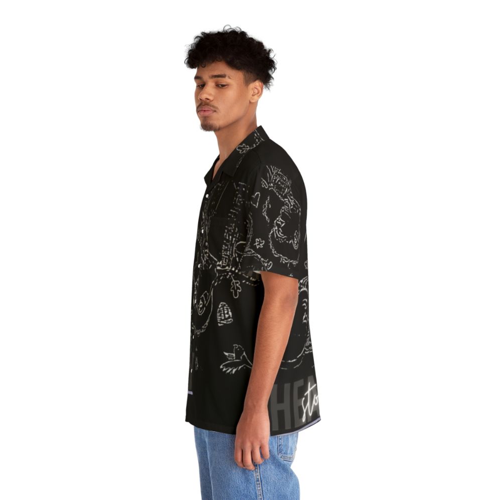 "Heartstopper-themed Hawaiian shirt with rainbow and floral designs" - People Left