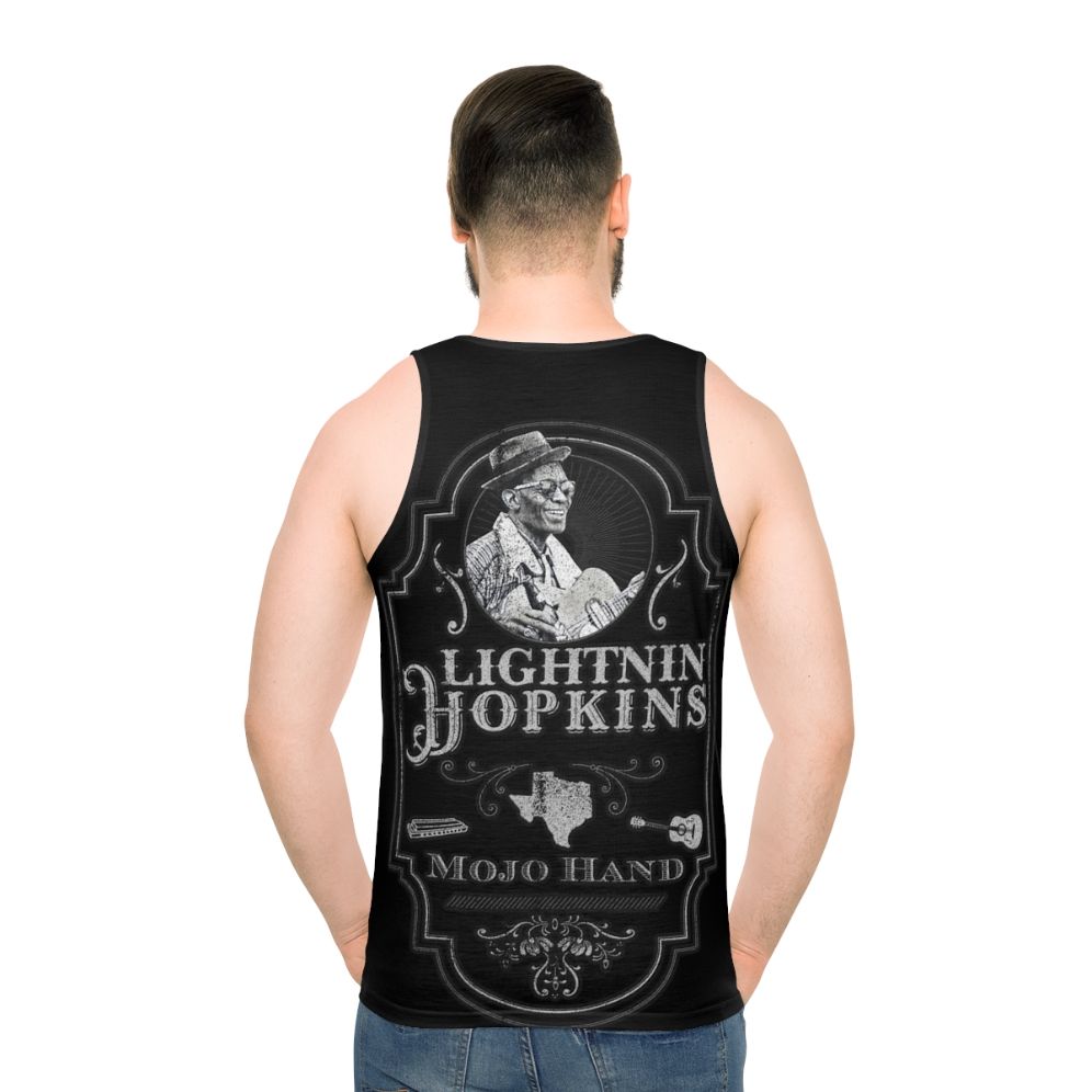 Lightnin Hopkins Tribute Unisex Blues Music Tank Top - men back