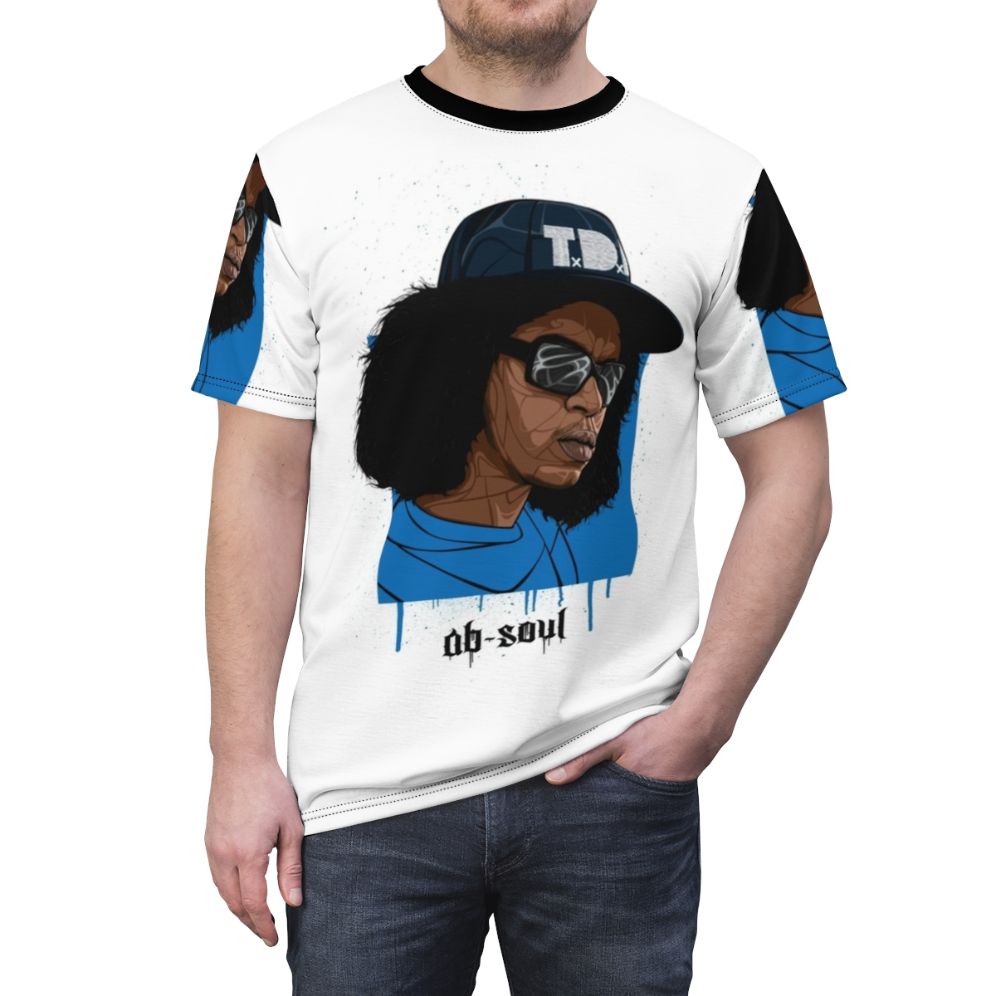 Stylish Ab Soul inspired t-shirt with a high-quality vector print for music lovers - men front