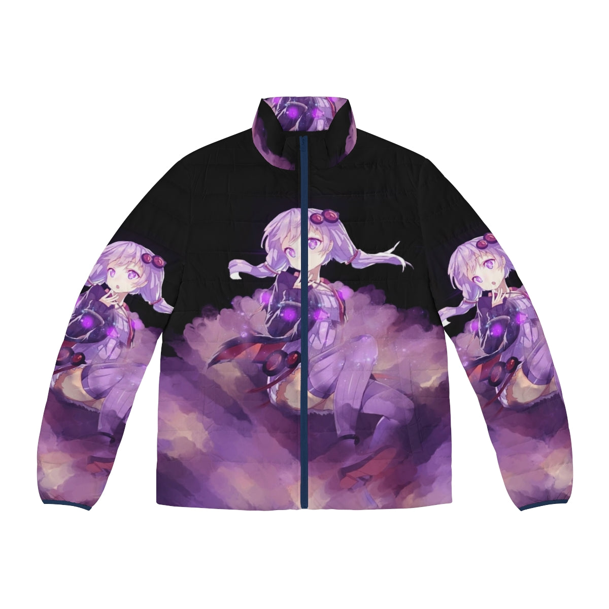 Yuzuki Yukari inspired vocaloid puffer jacket with anime style design