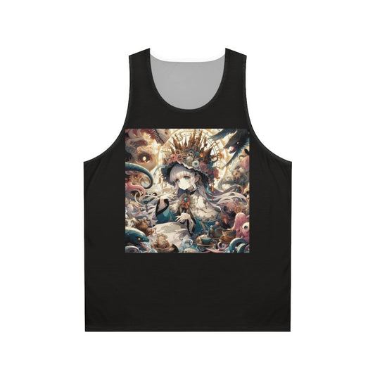 Anime-inspired unisex tank top with cute anime girl design