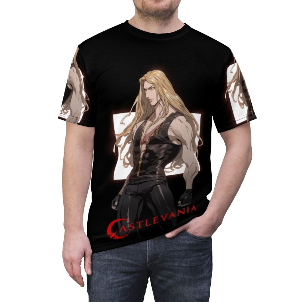 Castlevania inspired Alucard fullbody art print t-shirt - men front