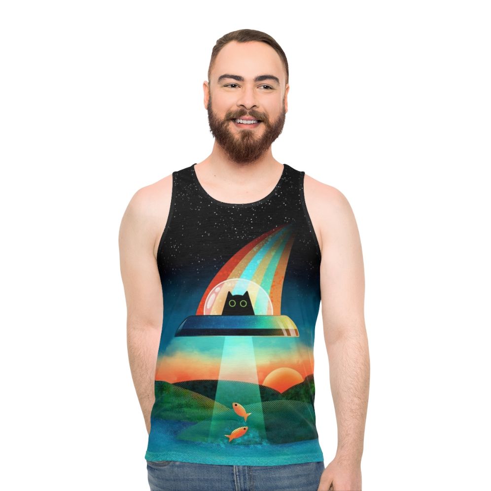 Purrfect Alien Unisex Cat Tank Top - men