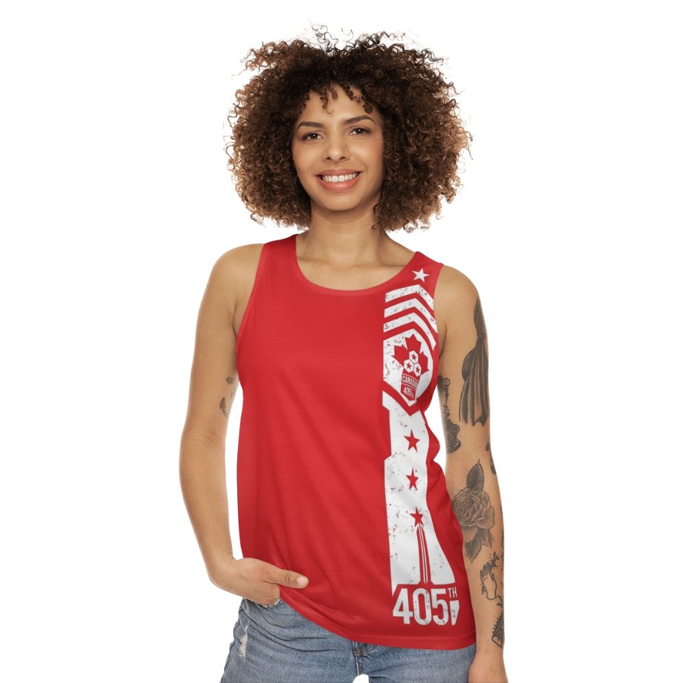 405th Canadian Regiment Unisex Halo Spartan Tank Top - women