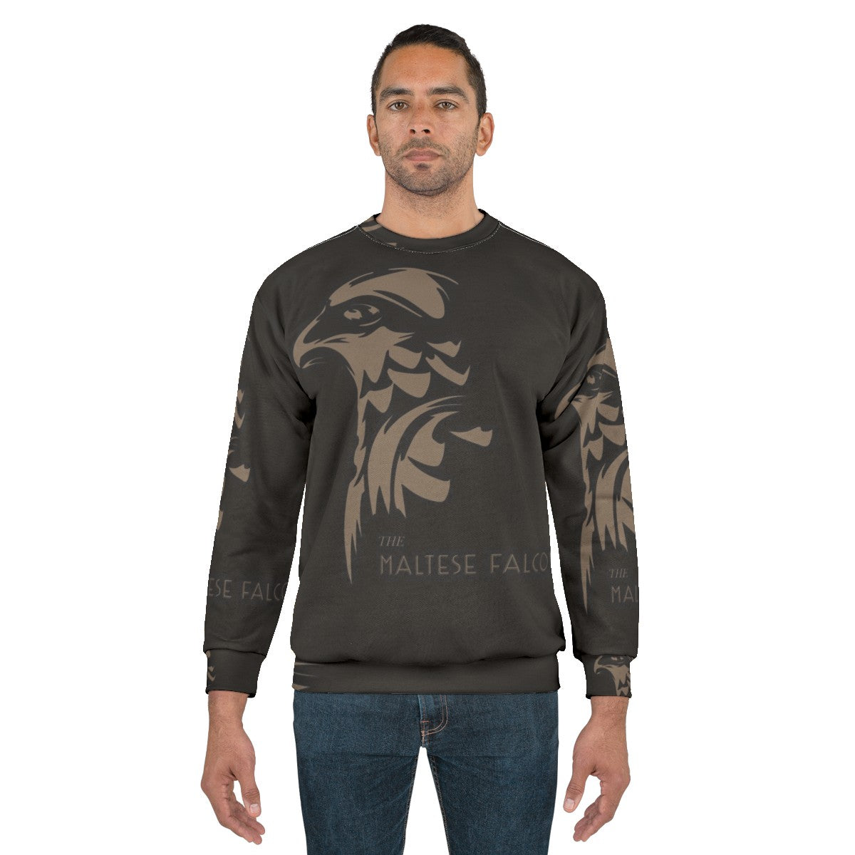 Maltese Falcon Sweatshirt with Humphrey Bogart Silhouette - men