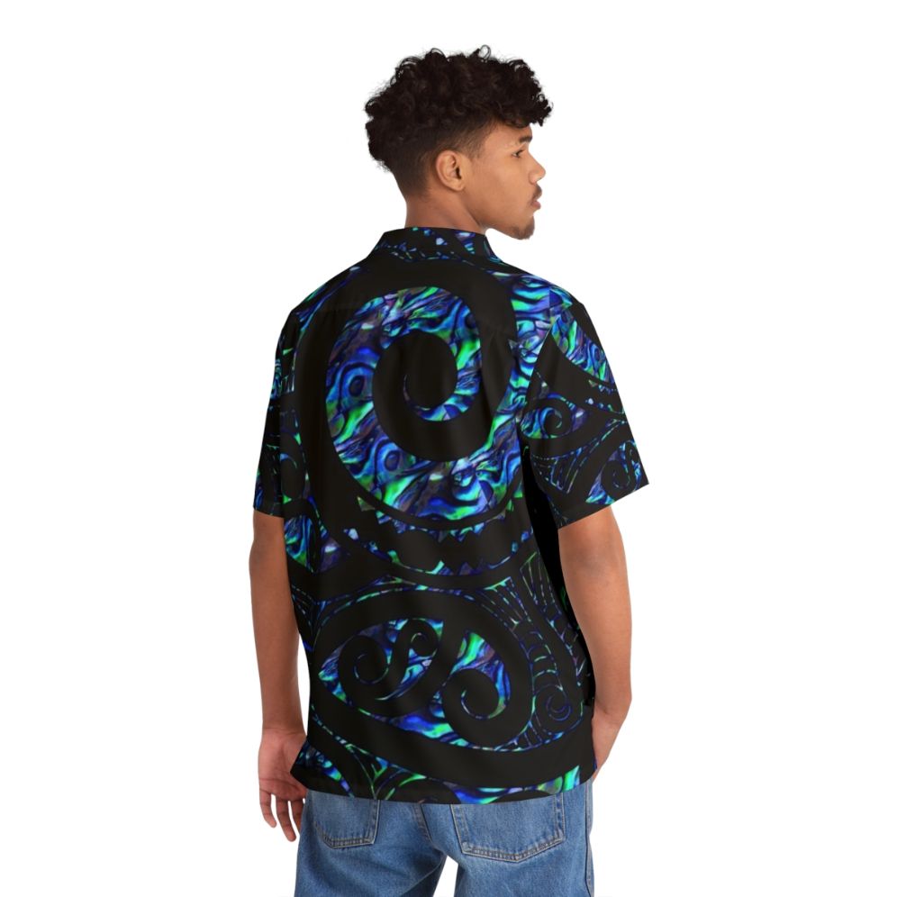 New Zealand Maori Paua Tattoo Koru Design Hawaiian Shirt - People Back