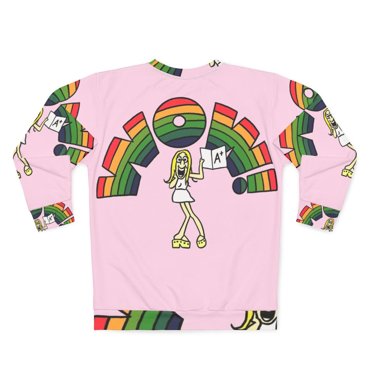 Wow Sweatshirt featuring 1970s pop culture and cartoon design - Back