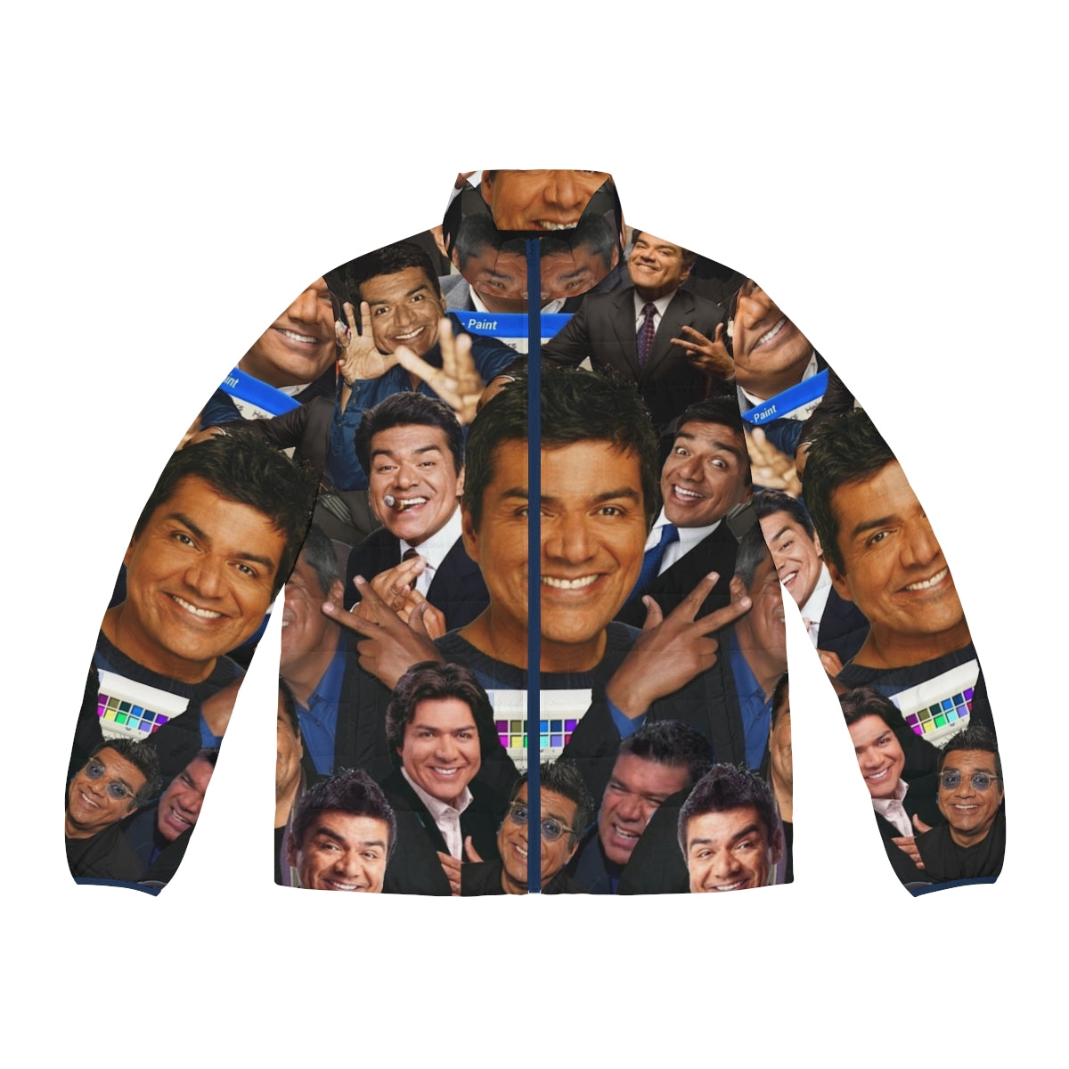 George Lopez 3.0 Puffer Jacket with Vaporwave and Windows XP inspired graphics