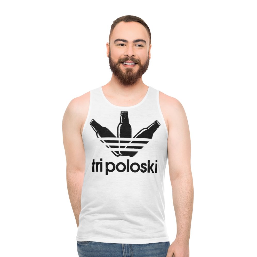 Unisex Tri Poloski Tank Top with Slav Style Design - men