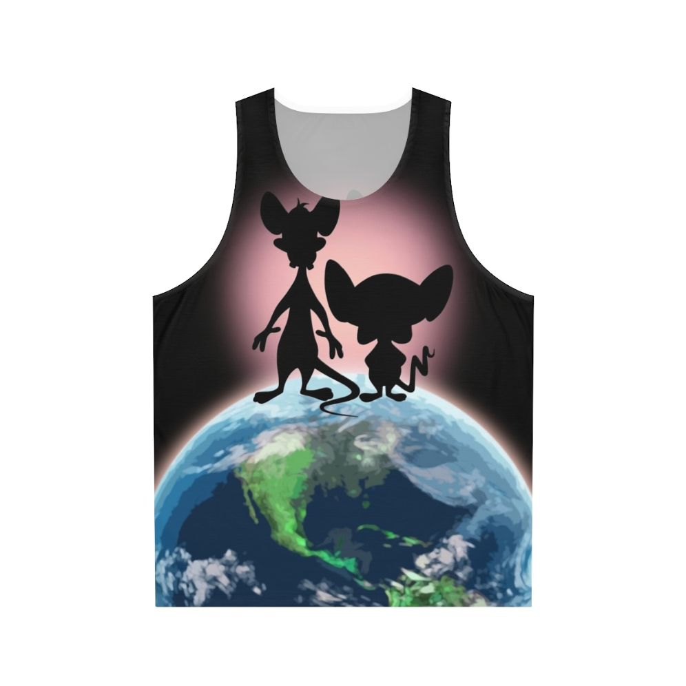 Unisex "Take Over the World" Tank Top with Cartoon Characters