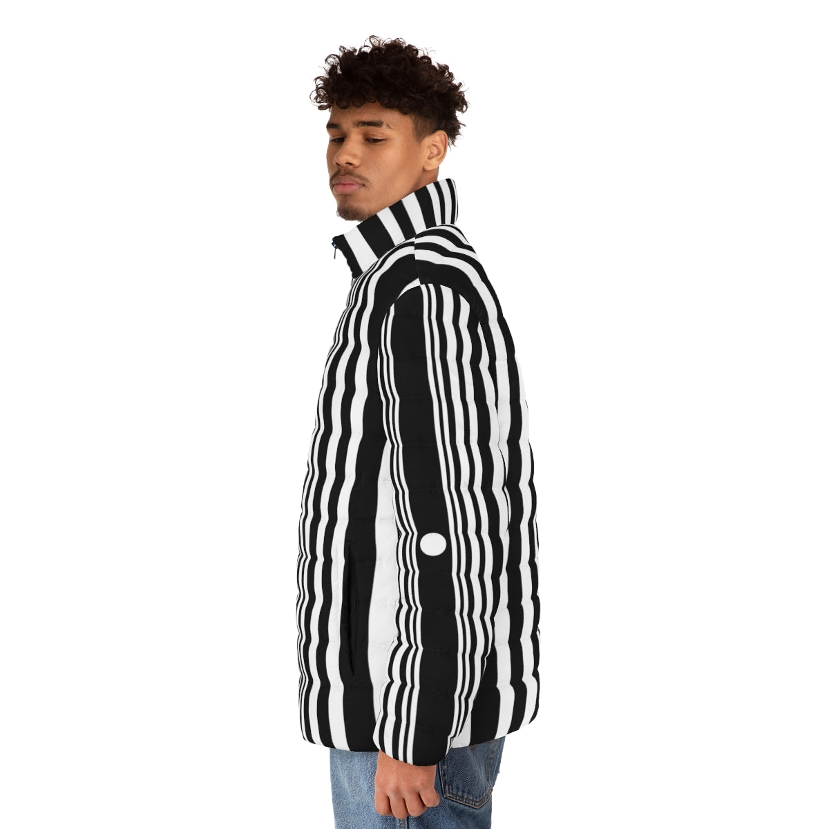 Doppler Effect Puffer Jacket featuring Sheldon Cooper design - men side left