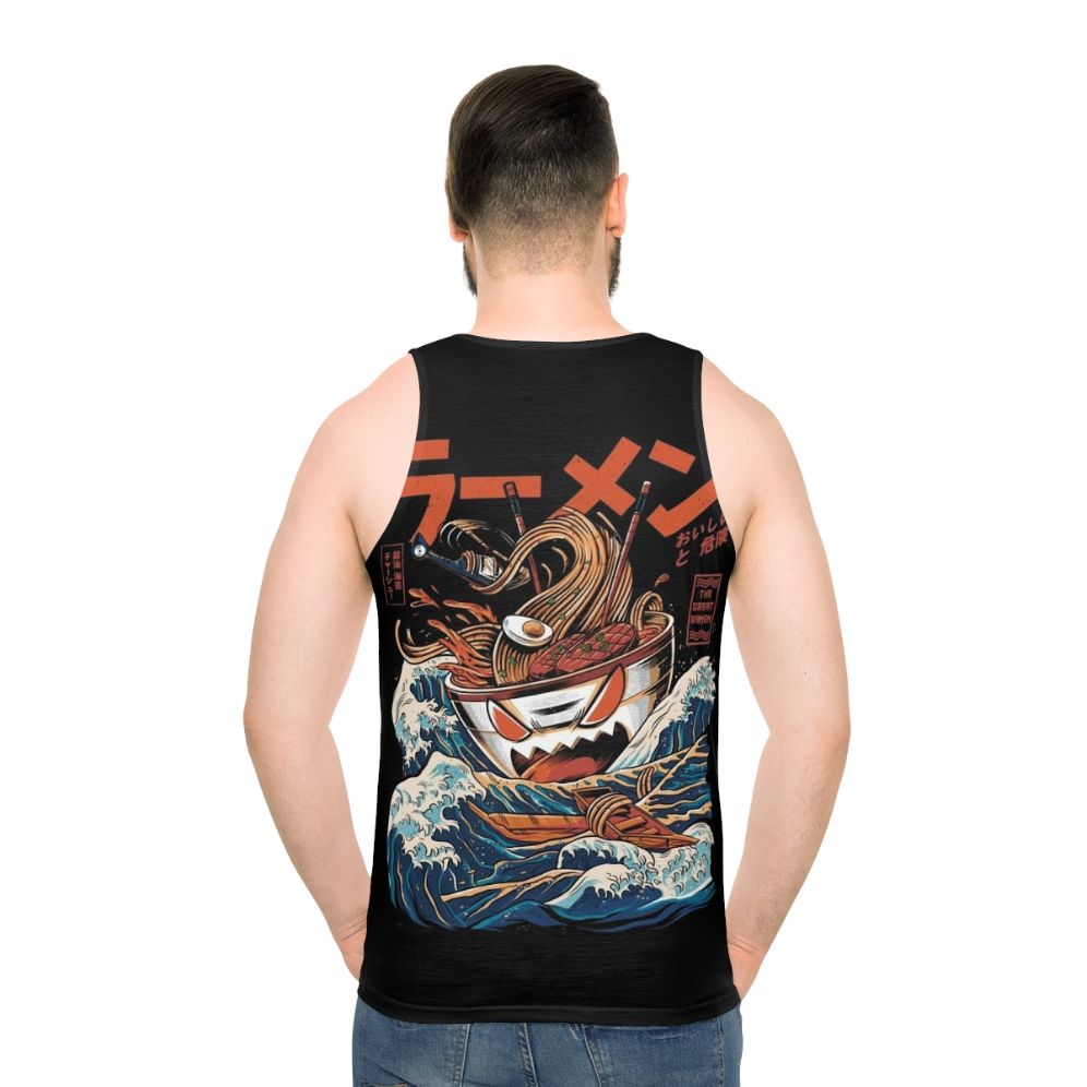 Unisex anime ramen kaiju tank top - men back