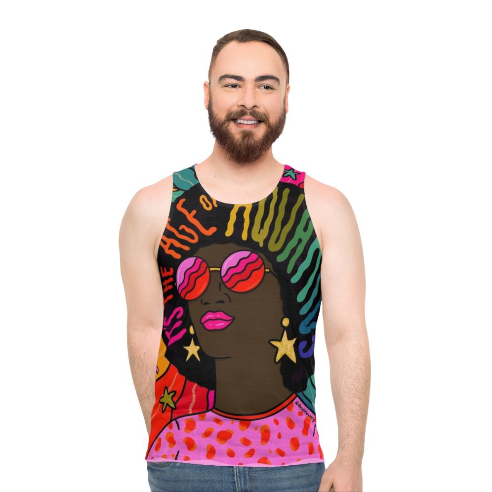 Retro Aquarius Unisex Graphic Tank Top - men