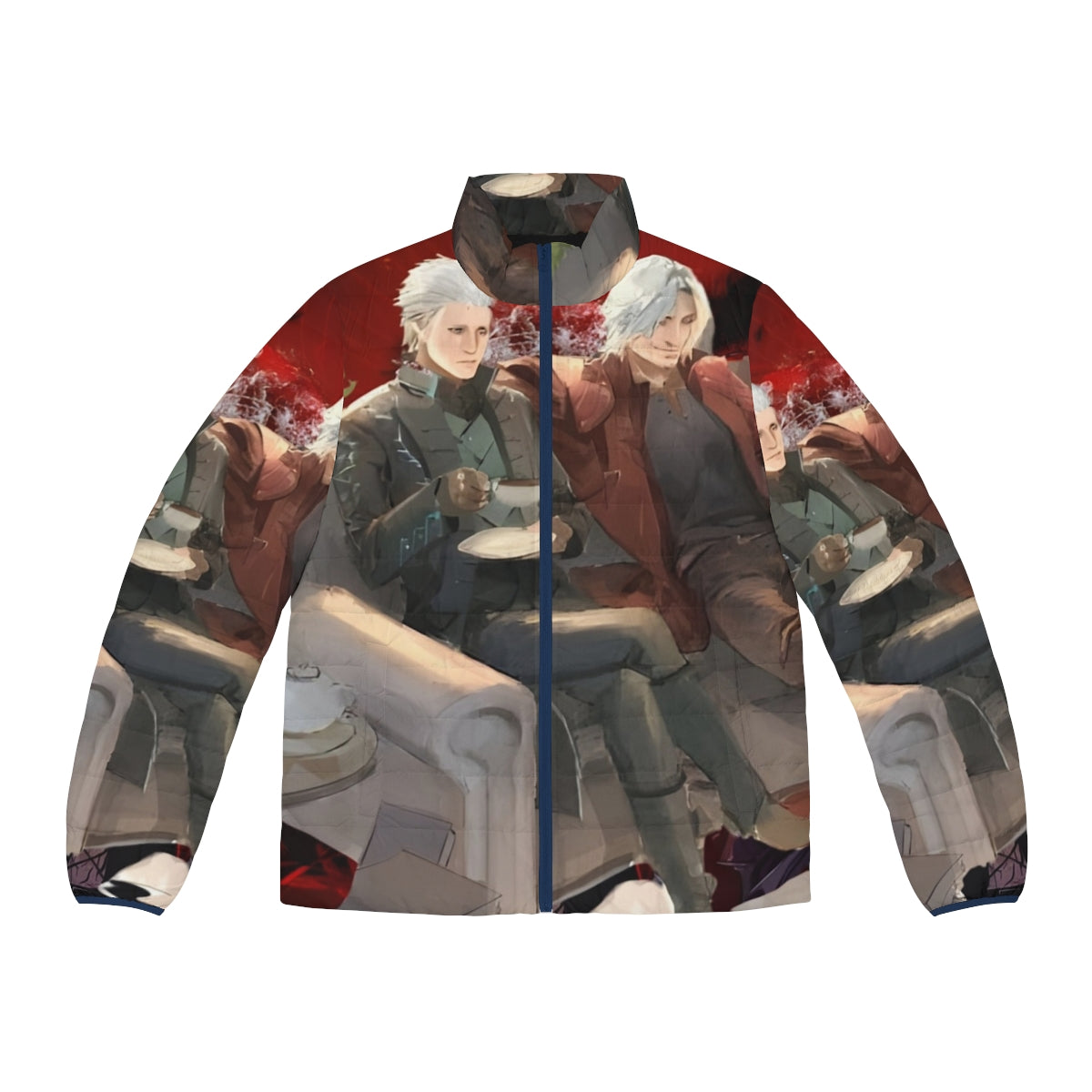 Devil May Cry Painting Puffer Jacket 3 - Anime Gaming Apparel Featuring Characters From Devil May Cry 5