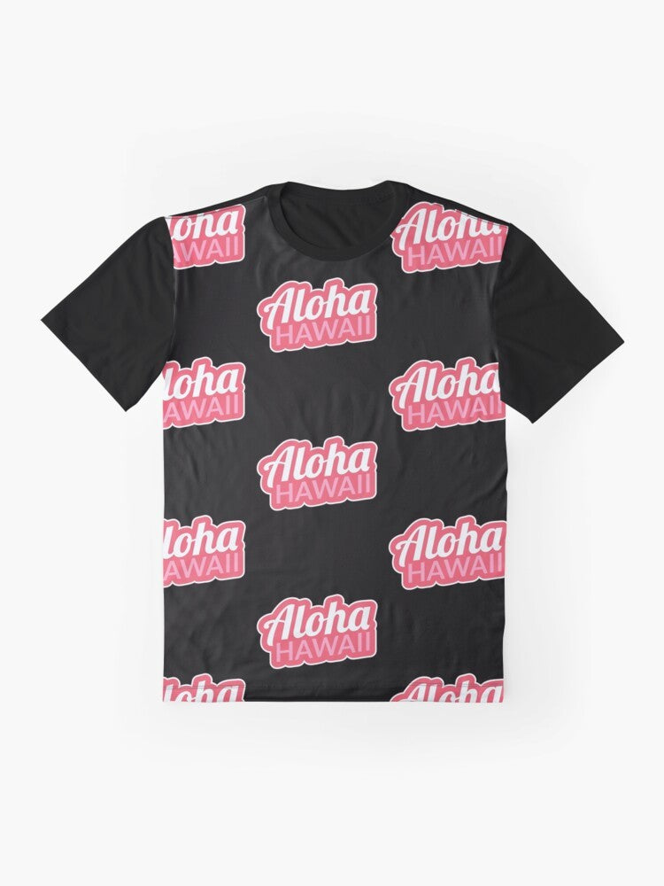 Aloha summer graphic t-shirt with pineapple and tropical design - Flat lay