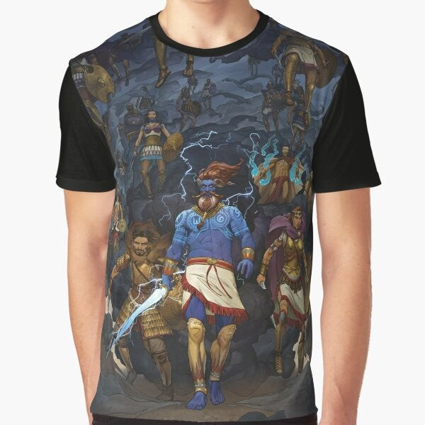 RuneQuest Glorantha Heroes of Orlanth Graphic T-Shirt featuring art by Andrey Fetisov