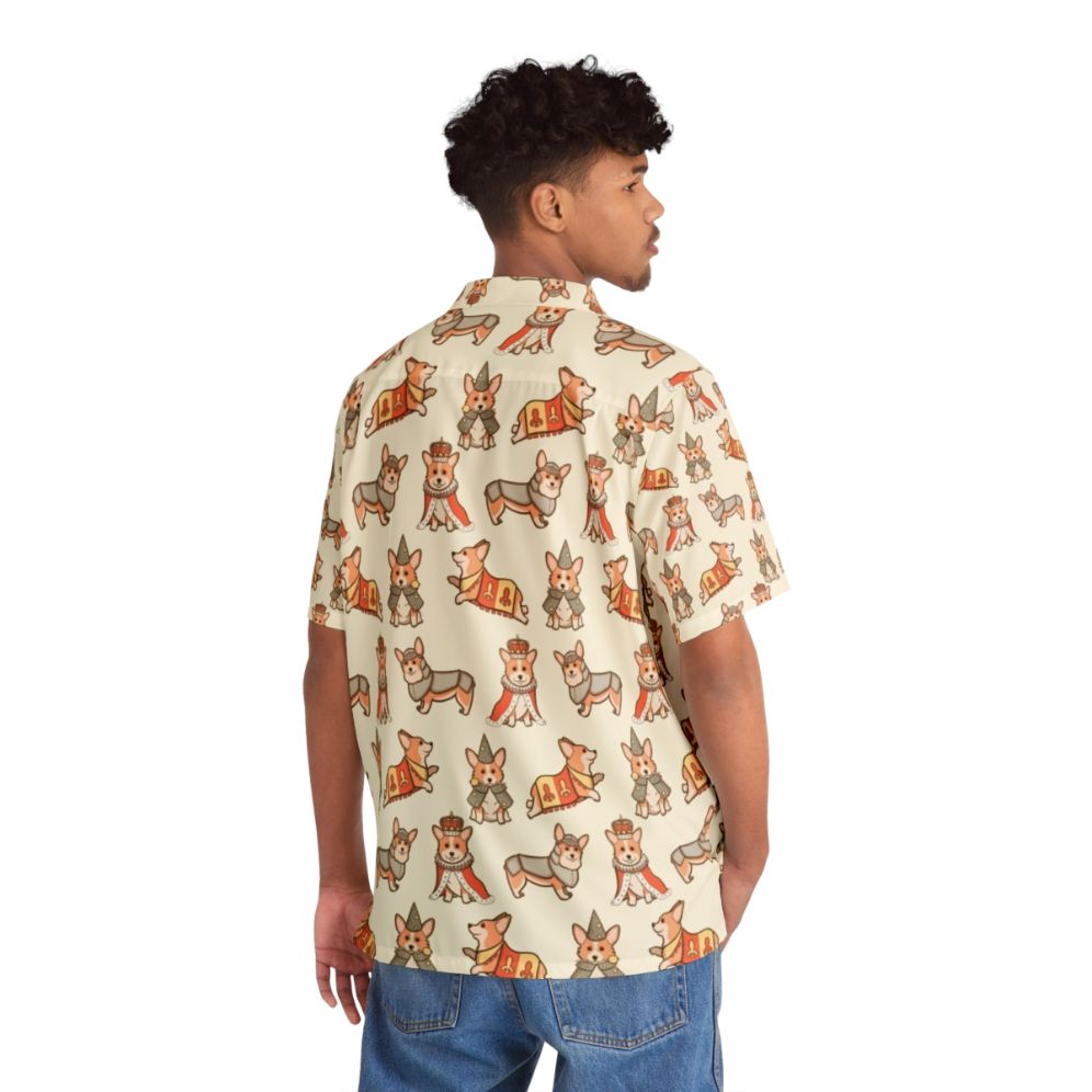 Medieval Fantasy Corgi Hawaiian Shirt with Magical Fairytale Design - People Back