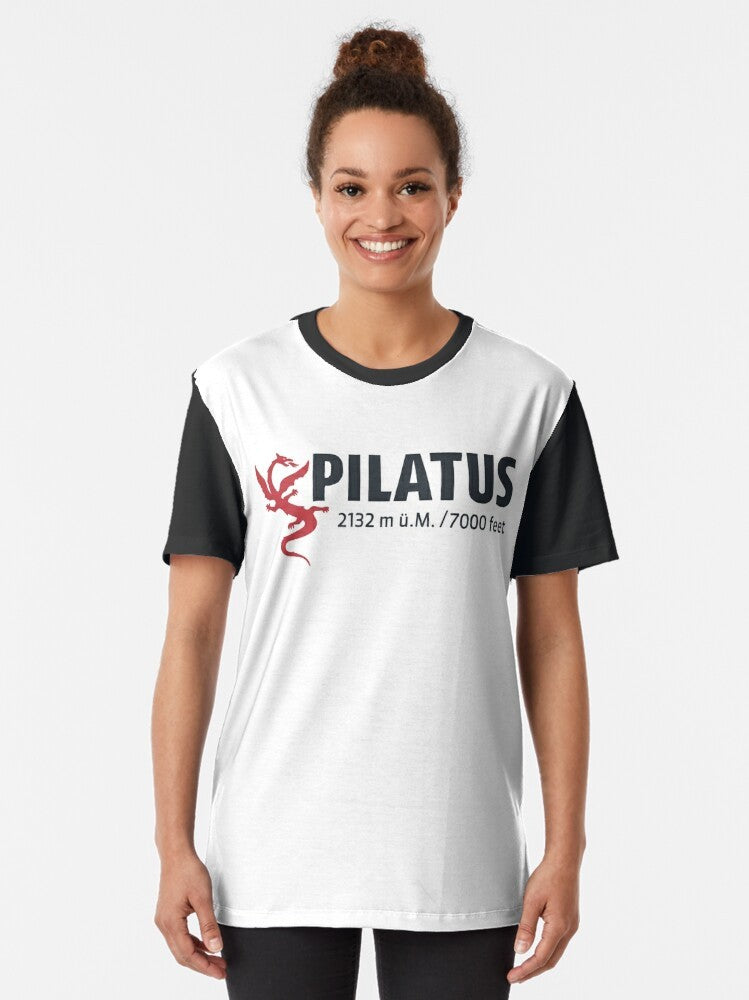 Pilatus mountain in the Swiss Alps graphic t-shirt - Women