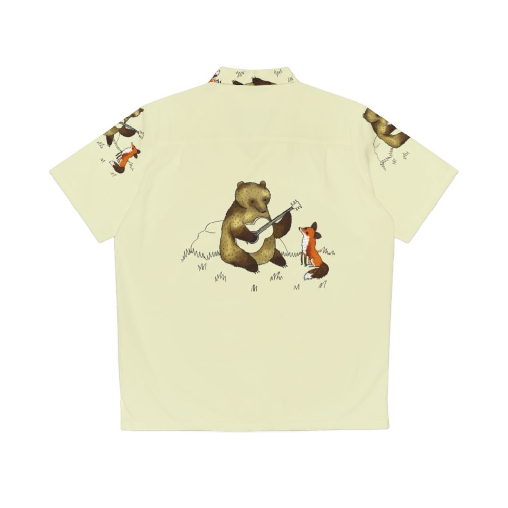 Bear and Fox Hawaiian Shirt - Nature Themed Animal Print Tropical Shirt - Back