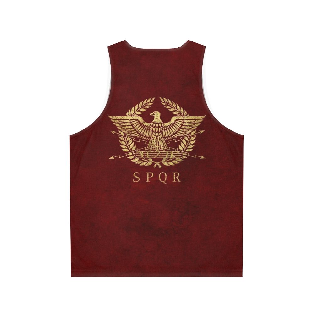 Vintage Gold Roman Empire Emblem Unisex Tank Top - Back