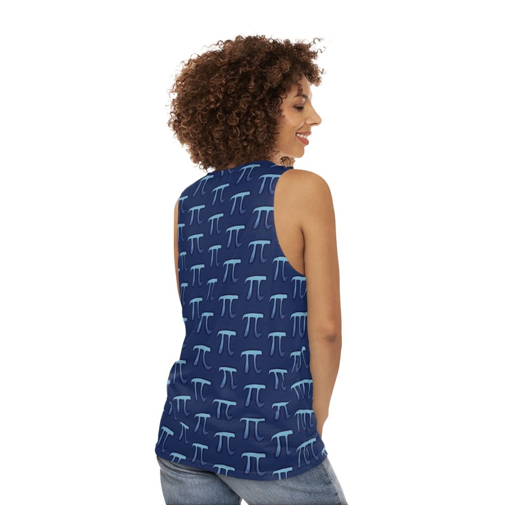 Pi Symbol Unisex Blue Tank Top - women back