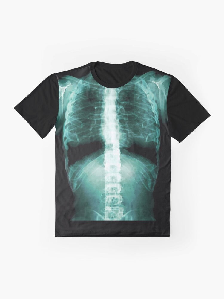 Anatomical X-Ray Graphic T-Shirt featuring a detailed image of the human skeleton - Flat lay