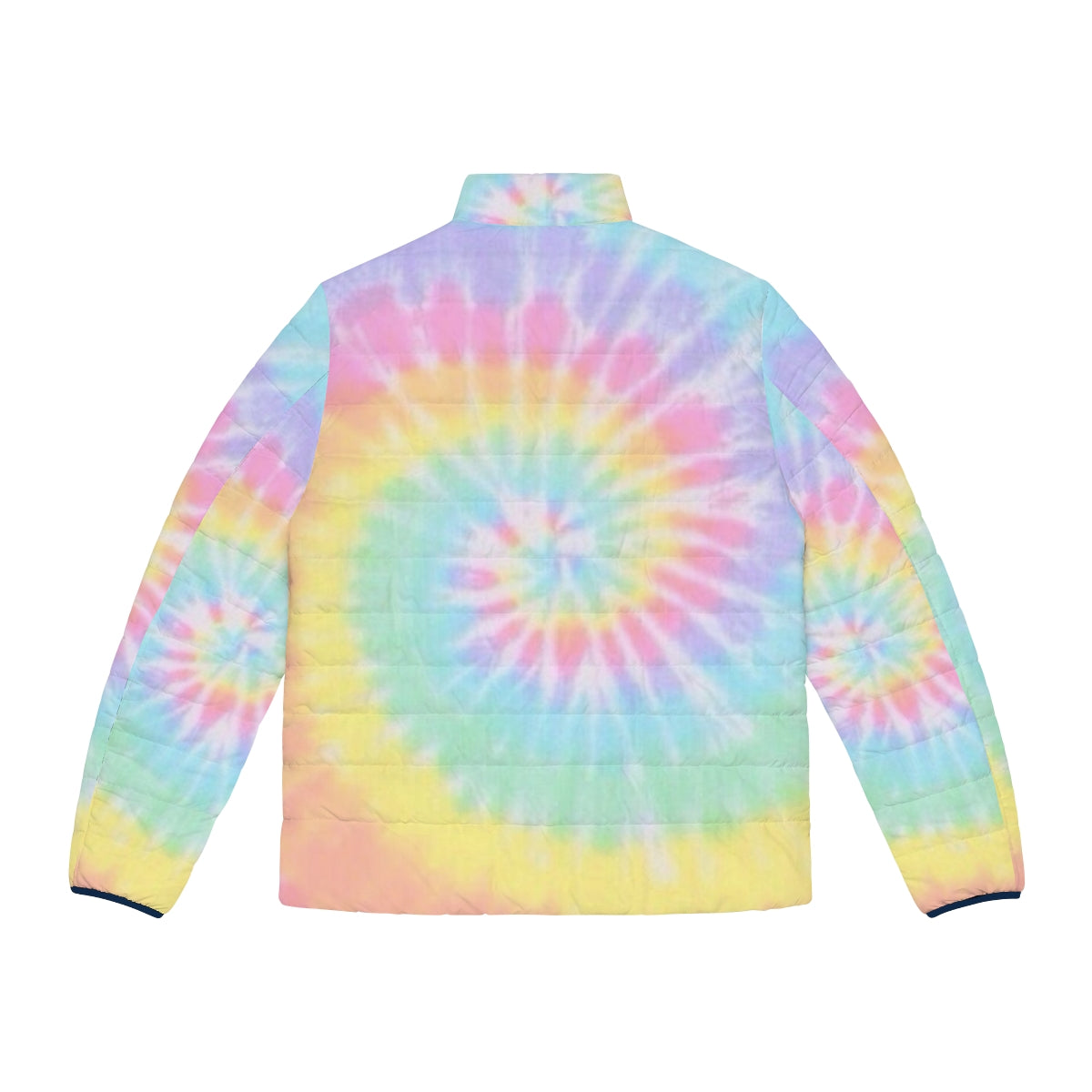 Colorful rainbow tie-dye puffer jacket - Back