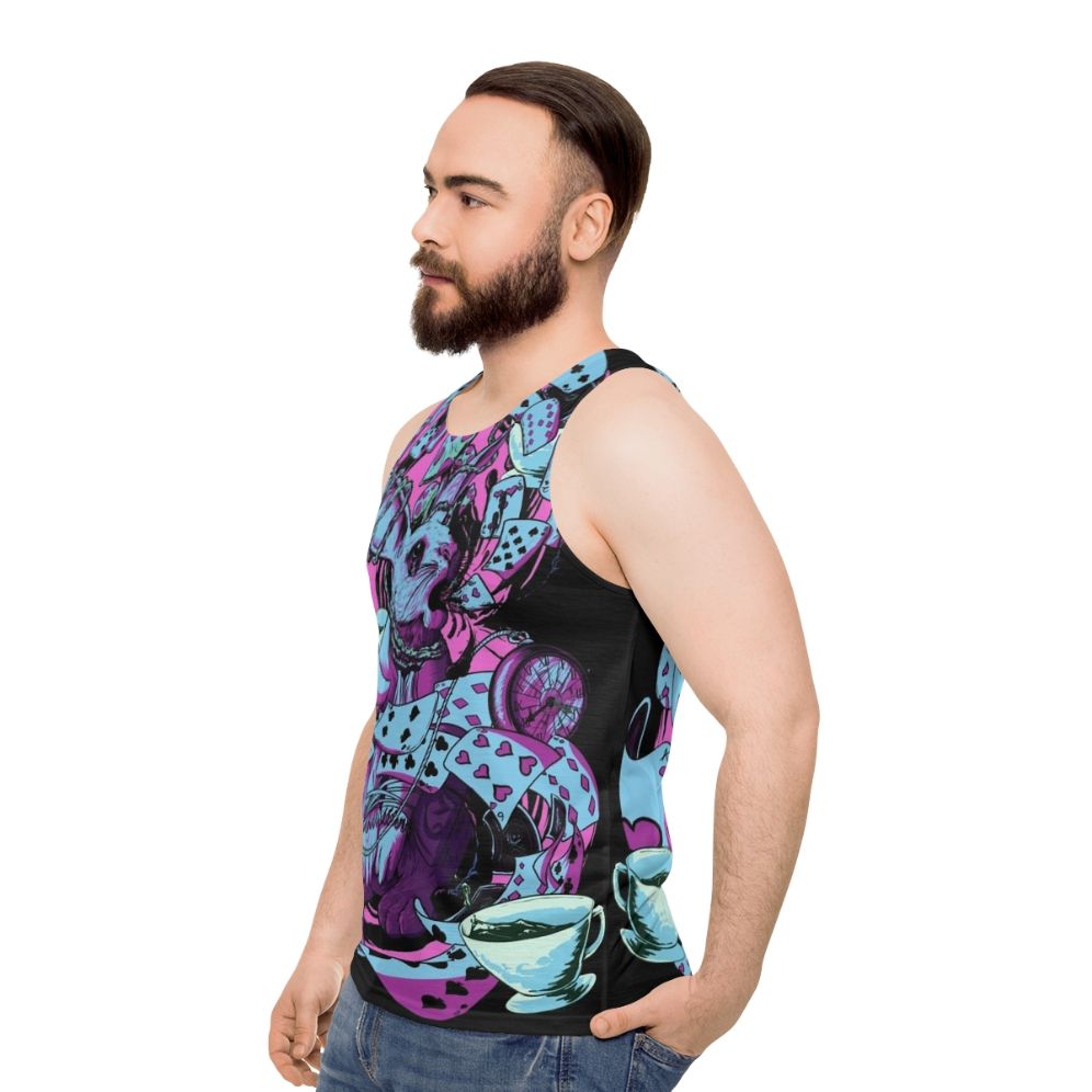 White Rabbit Unisex Tank Top - men side