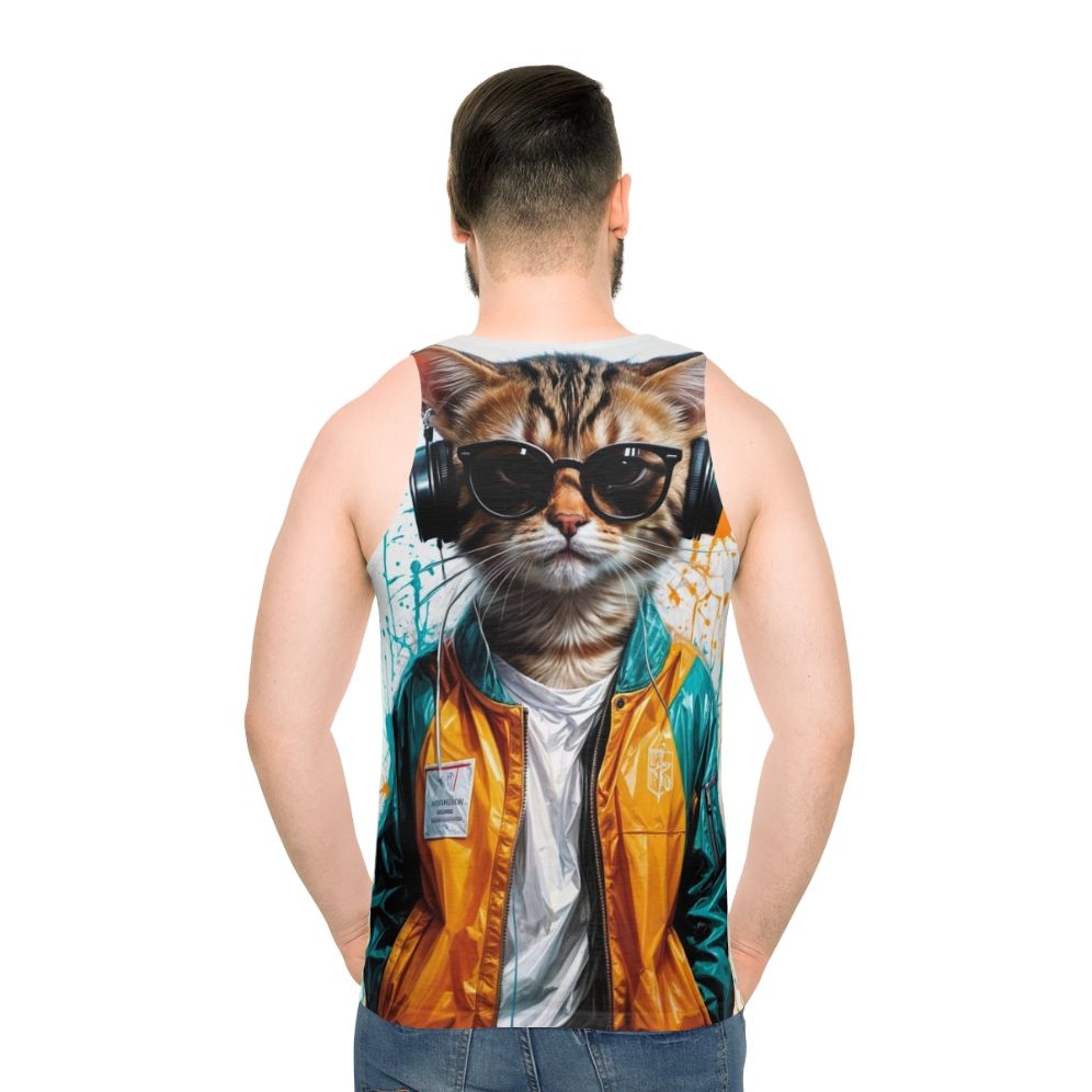 Dance Cat Unisex Tank Top - men back