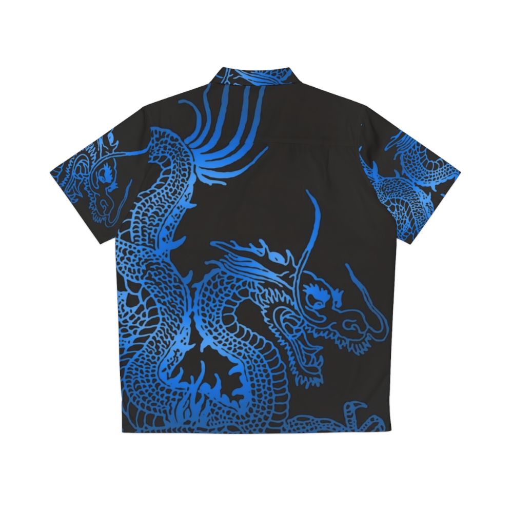 Blue Chinese dragon pattern Hawaiian shirt - Back