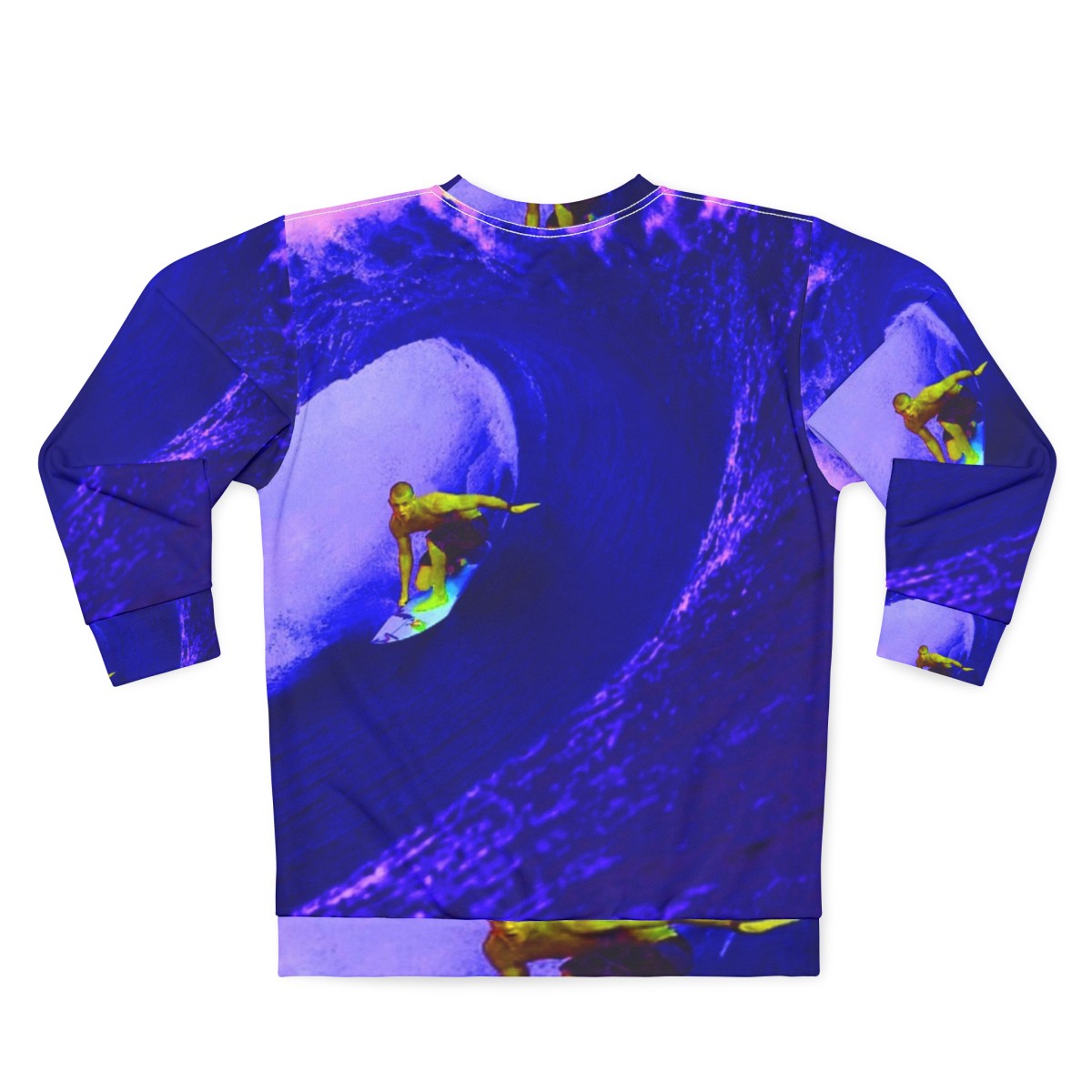 Surfer Sweatshirt with Coastal Graphic Design - Back