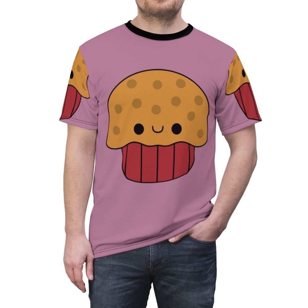 Cute and kawaii muffin cartoon design on a t-shirt - men front