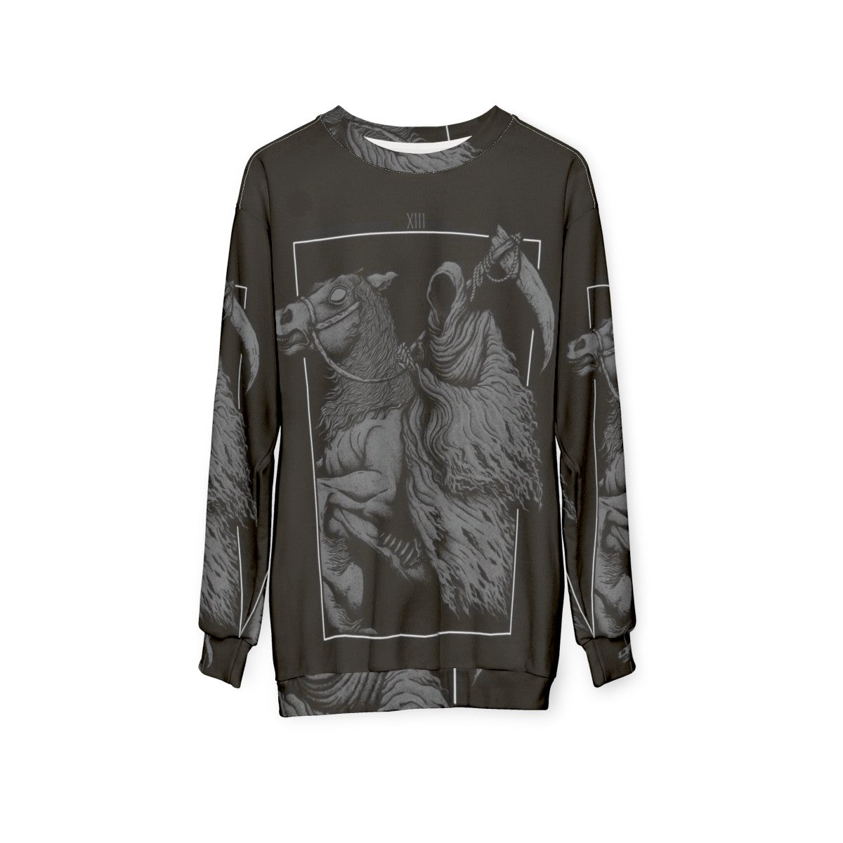 Gothic death reaper skull sweatshirt - hanging