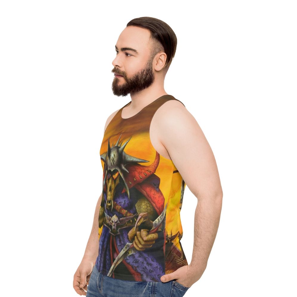 Unisex "No Means Of Escape" Heavy Metal Fantasy Tank Top - men side