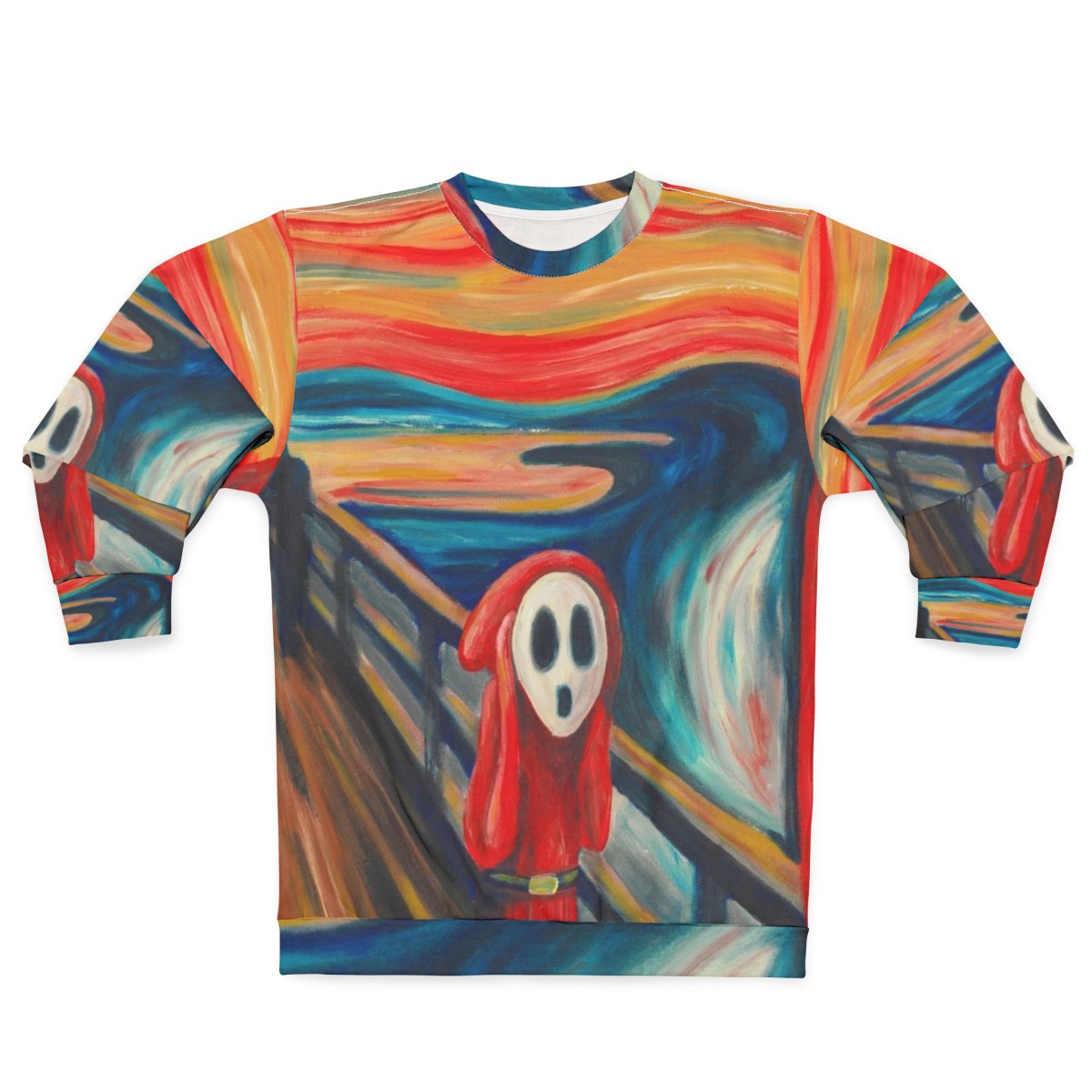 Edvard Munch's "The Scream" graphic on a cozy sweatshirt