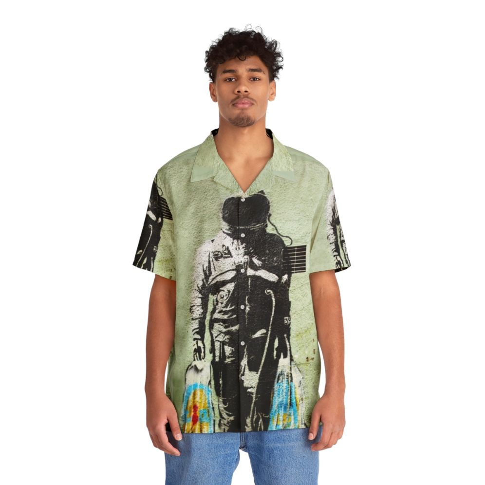 Banksy Astronaut Shopping Bags Hawaiian Shirt - People Front