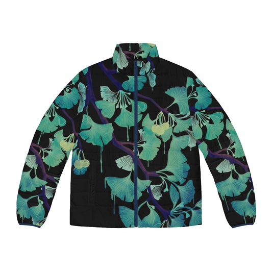 Ginkgo watercolor puffer jacket in black