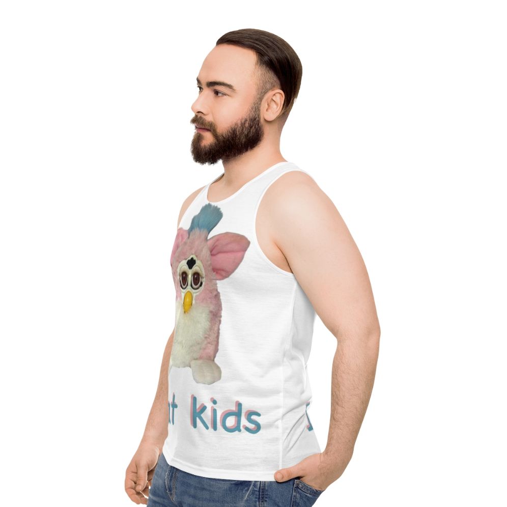 Cursed Furby Unisex Tank Top - men side