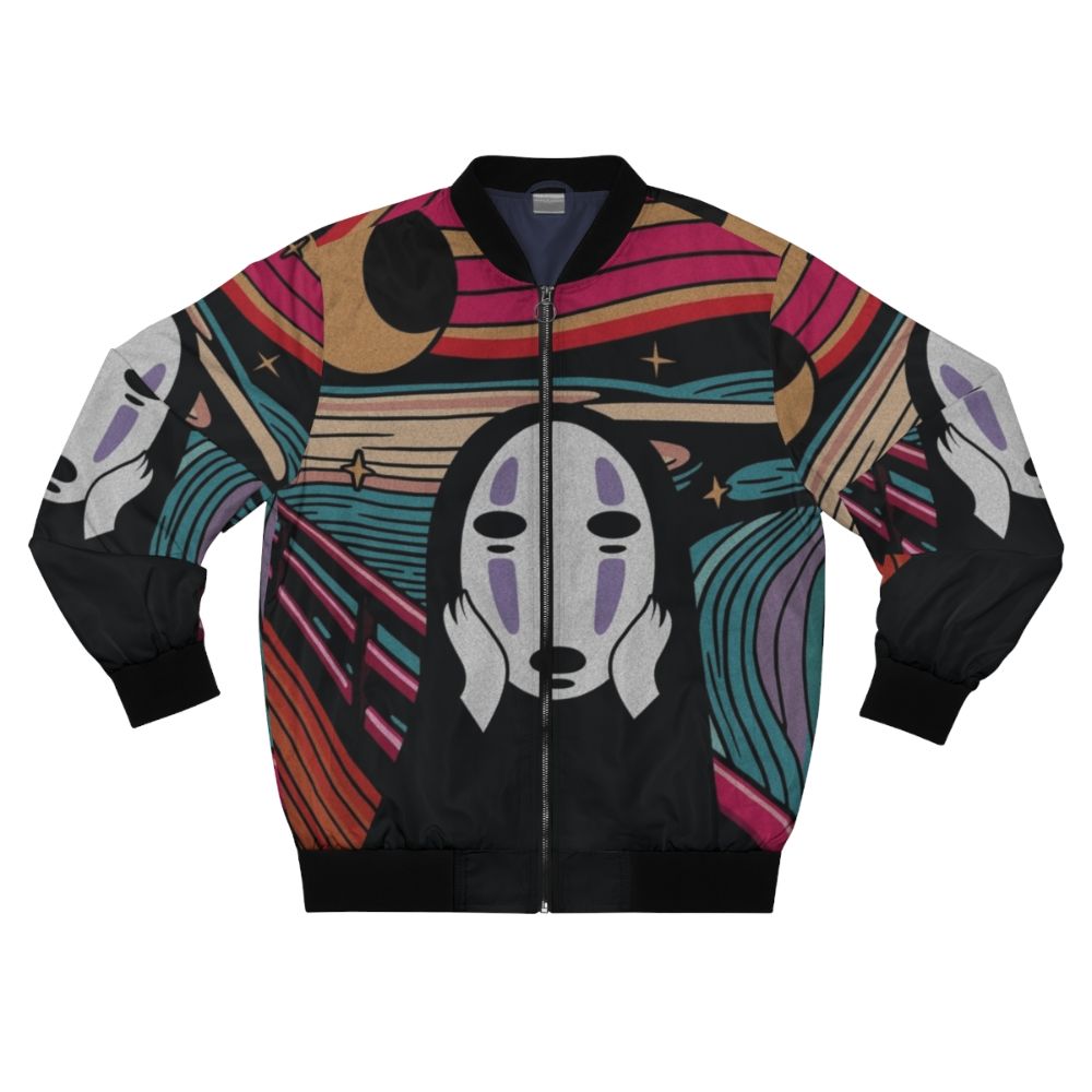 Studio Ghibli inspired "The Scream" graphic bomber jacket