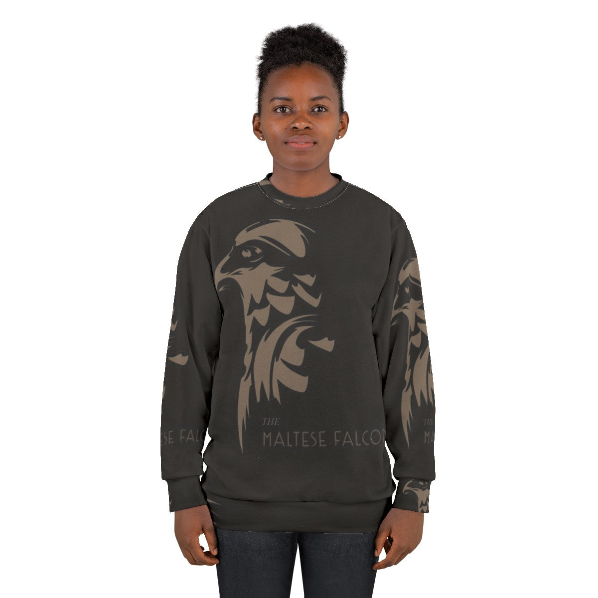 Maltese Falcon Sweatshirt with Humphrey Bogart Silhouette - women