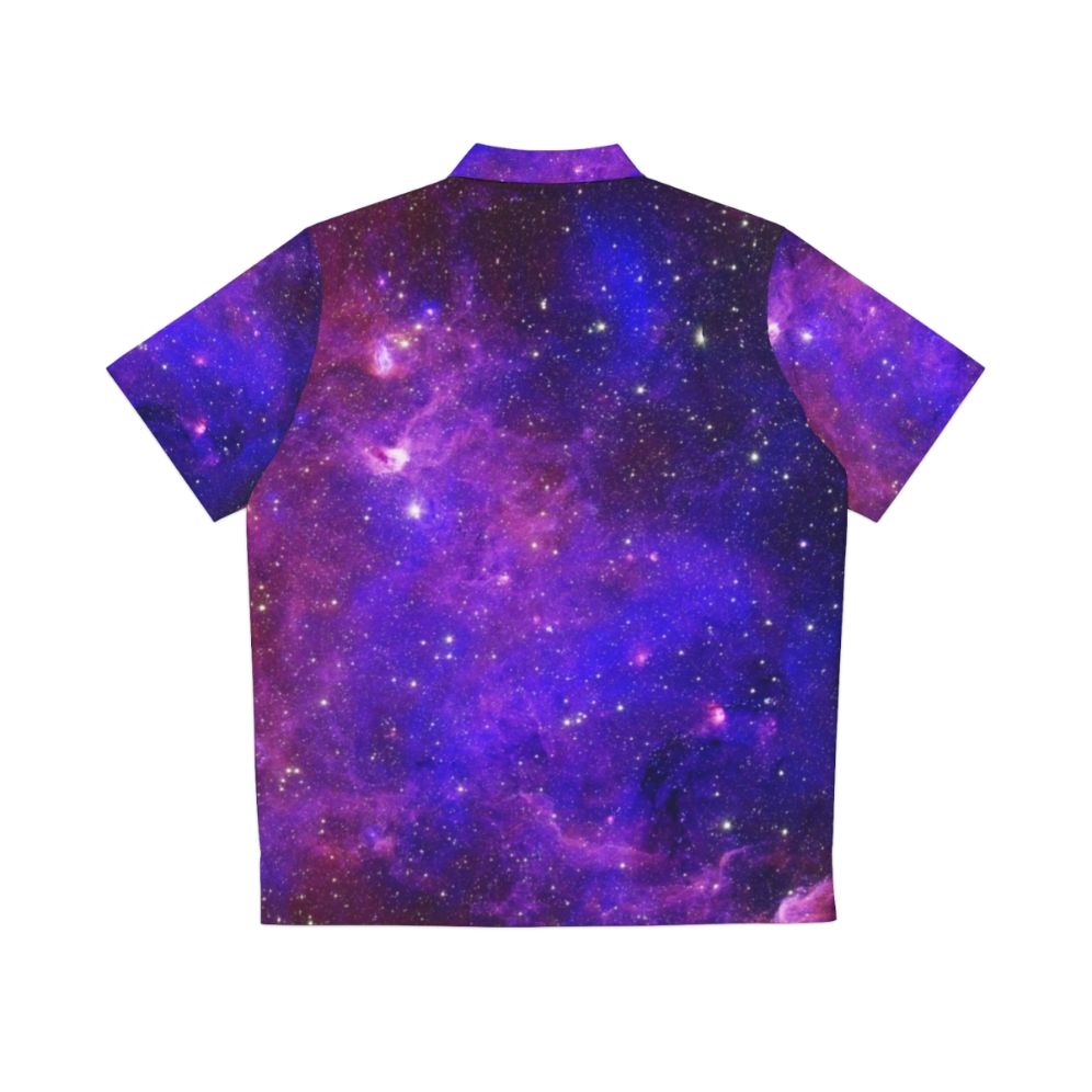 Galaxy design Hawaiian shirt featuring stars, planets, and cosmic patterns - Back