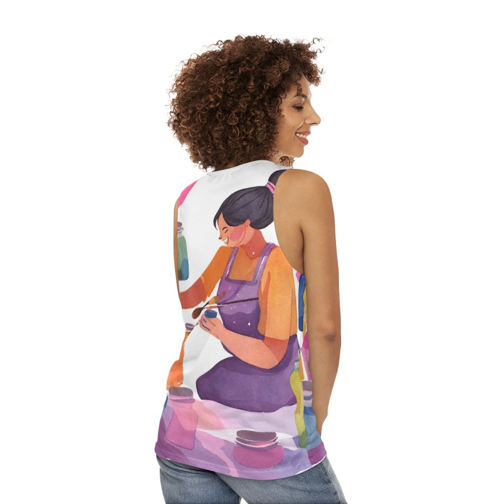 Painter's Unisex Tank Top - women back