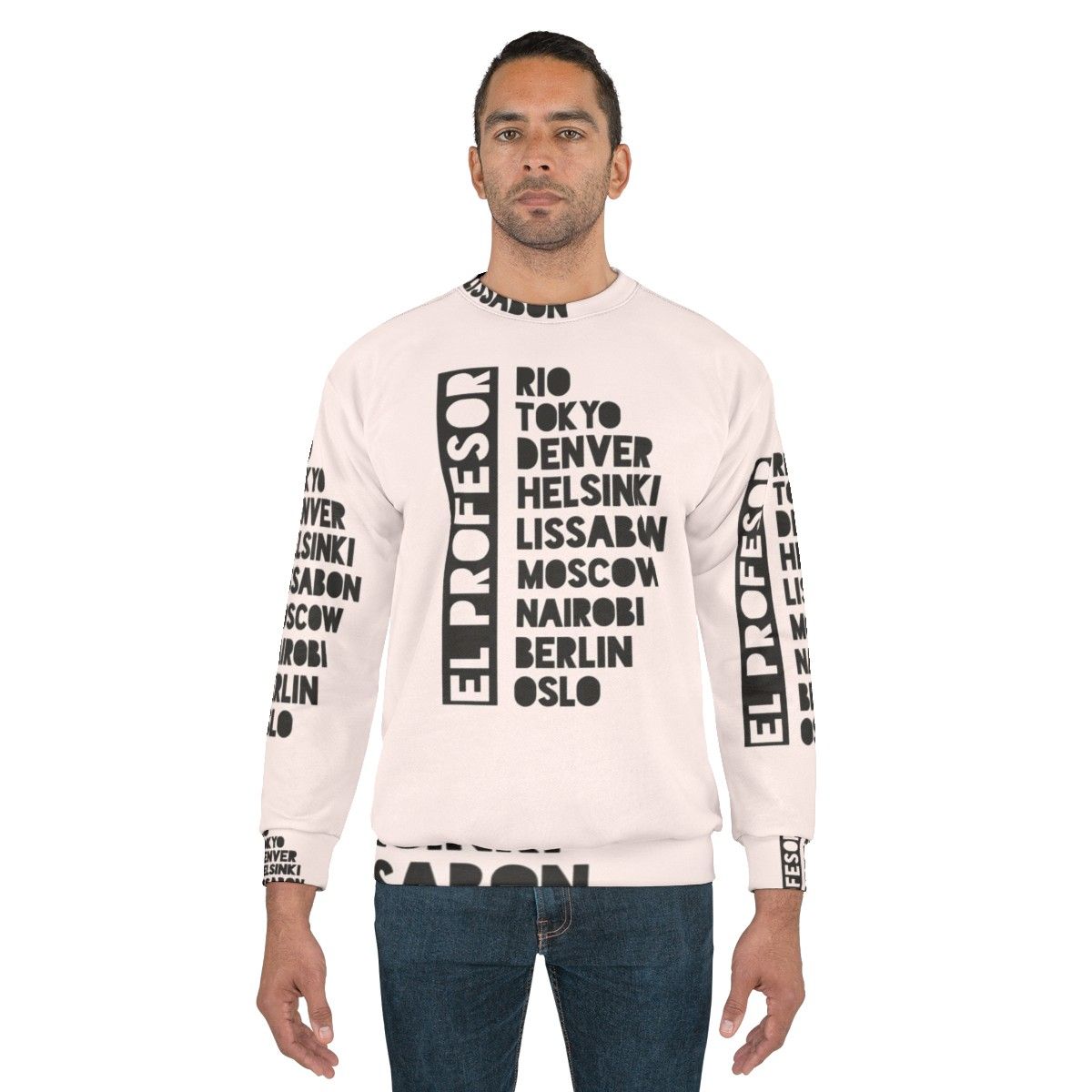 El Profesor' Black Text Premium Sweatshirt from Money Heist - men