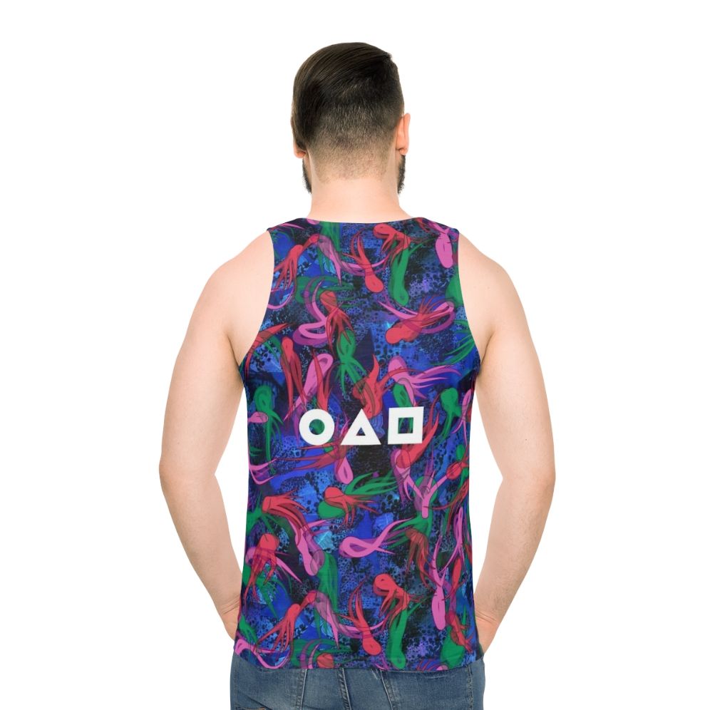 Squid Game Survival Pattern Unisex Tank Top - men back