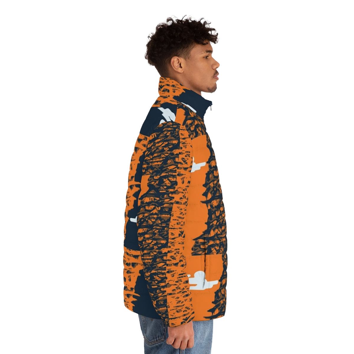 Fashionable Houses puffer jacket with Japanese-inspired pattern - men side right